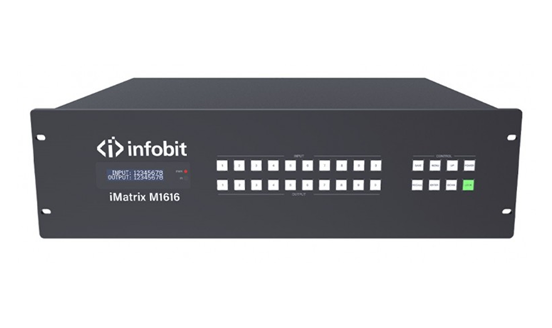 Модульный бесшовный 4K матричный коммутатор с функцией видеостены Infobit iMatrix M1616 